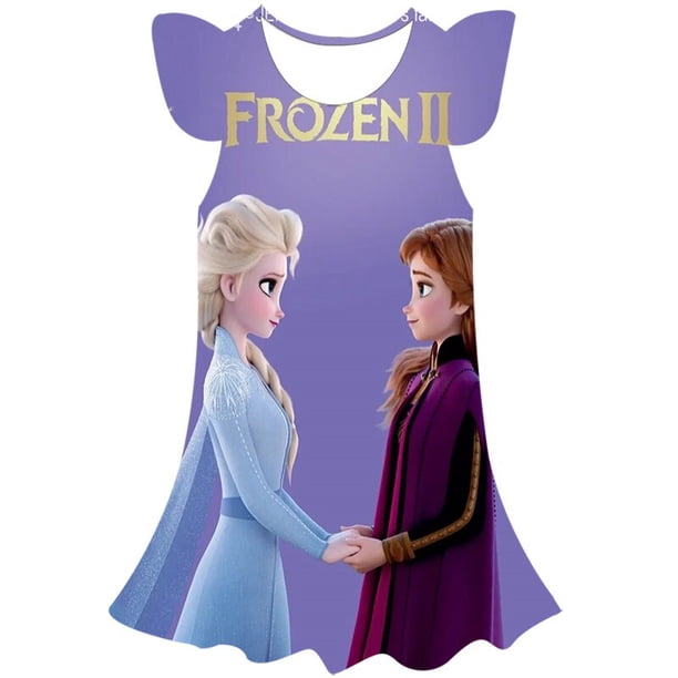 Vestido de Frozen de Disney para niñas, disfraces de dibujos animados, vestido de Frozen para niños, serie de Disney de verano, vestidos para niños, regalos de fiesta de cumpleaños, faldas 7T Gao Jinjia LED