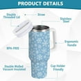 thumbnail image 2 of 30 oz Tumbler with Lid and Straw Christmas Snowflakes Blue Water Bottle Insulated Cup with Handle, Stainless Steel Water Cup Fits in Car Cup Holder, 2 of 6