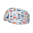 thumbnail image 2 of Uemuo Watercolor Nautical Printed Sports Headbands for Men Women,Moisture Wicking Workout Headband, Sweatband Headbands,Non-slip Workout Gym Yoga Headband, 2 of 9