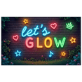 thumbnail image 4 of Neon Theme Let's Glow Banner Creative Decorative Glow in the Dark Neon Party Banner for Music Event Dance Party Kids Celebration, 4 of 7