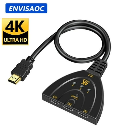 4K 60Hz HDMI-compatible Switch 3D 3 Input 1 Output  Switcher KVM Video Splitter Hub Cable 1080P For DVD HDTV PS3 PS4