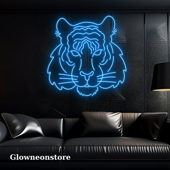 Glowneon Tiger Neon Sign, Tiger Led Light, Handmade Tiger Led Sign, Tiger Animal Neon Led
