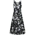 thumbnail image 1 of Plus size 5x Petite Womens Dress Silver Glitter Floral Print Sleeveless Low V-Neck Princess Cut, 1 of 4