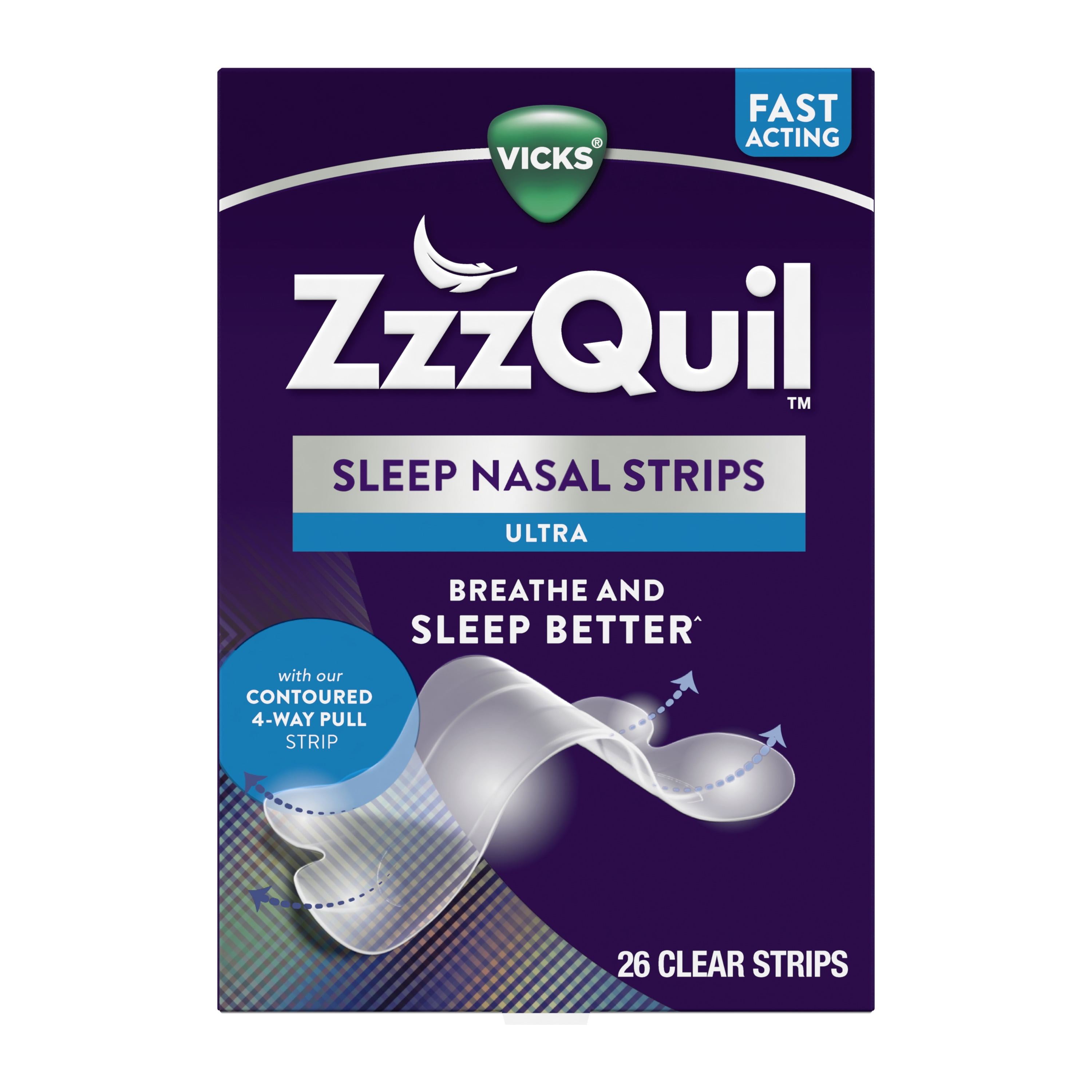 Vicks Sleep Nasal Strips, Clear, Unscented, Anti-Snoring, Open
