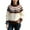 Khaki_#02, variant on Fair Isle Sweater Women Boho Retro Knitted Women's Sweaters Stripes Long Sleeve Round Neck Pullover Knitwear Brown Sweater Woman Earthy Yellow XXL