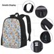 thumbnail image 3 of Disketp Summer Time With Gnome Mochila Estampada de Gran Capacidad con Lonchera y Estuche, Set de 3 Piezas para Estudiantes, 3 of 7
