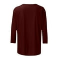 thumbnail image 4 of Vetsdori Womens Tops Three Quarter Sleeve Graphic Pullover Dressy Trendy,Summer Tunic Crewneck Blouses for Junior Fashion, 4 of 5