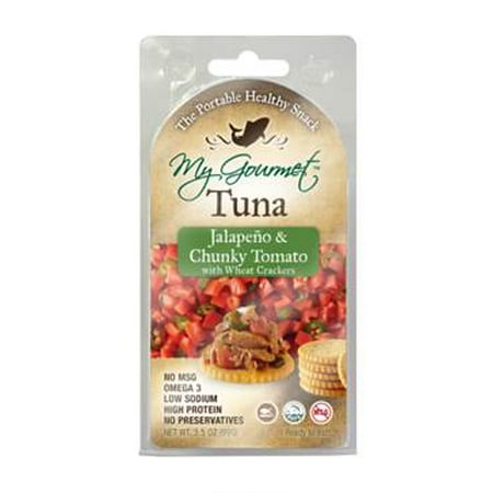Tomato Jalapeno - My Gourmet 3.5 oz Tuna Jalapeno & Chunky Tomato Cookie with Wheat Cracker, 12 Count