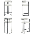thumbnail image 6 of Guyou Fabio 30" Upholstered Bar Height Bar Stools with Metal Frame, White/Fur(Set of 2), 6 of 13