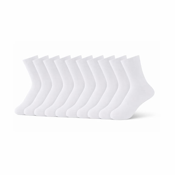 MJumppHome 5 Pairs Non Binding Loose Fit Ankle Socks Seamless Wide Thin Crew Socks No Elastic Top for Men Women Sock Sizes 9-13,White