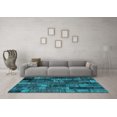 thumbnail image 3 of Ahgly Company Indoor Rectangle Patchwork Light Blue Transitional Area Rugs, 7' x 9', 3 of 4