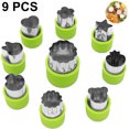 thumbnail image 1 of 9 Pcs Emporte-Pièces en Acier Inoxydable Légumes Fruits Emporte-Pièce en Forme d'Animal Coupe-Légumes Biscuit Emporte-Pièce Coupe-Légumes Poignée de Protection pour Enfants, 1 of 9