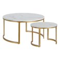 thumbnail image 1 of Henn&Hart Table Basse 36" Laiton/marbre Faux Métal/marbre Faux, 1 of 10