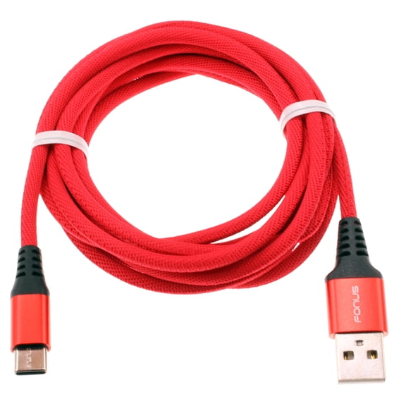 Red 6ft USB-C Cable Type-C for Samsung Galaxy S25/Edge/Plus/Ultra - Charger Cord Power Wire Long Braided Fast Charge