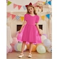 thumbnail image 3 of Oudiya Toddler Girls Tutu Tulle Dresses Party Formal Birthday Summer Puff Short Sleeve Little Girls Dress, 3-8Y, 3 of 8