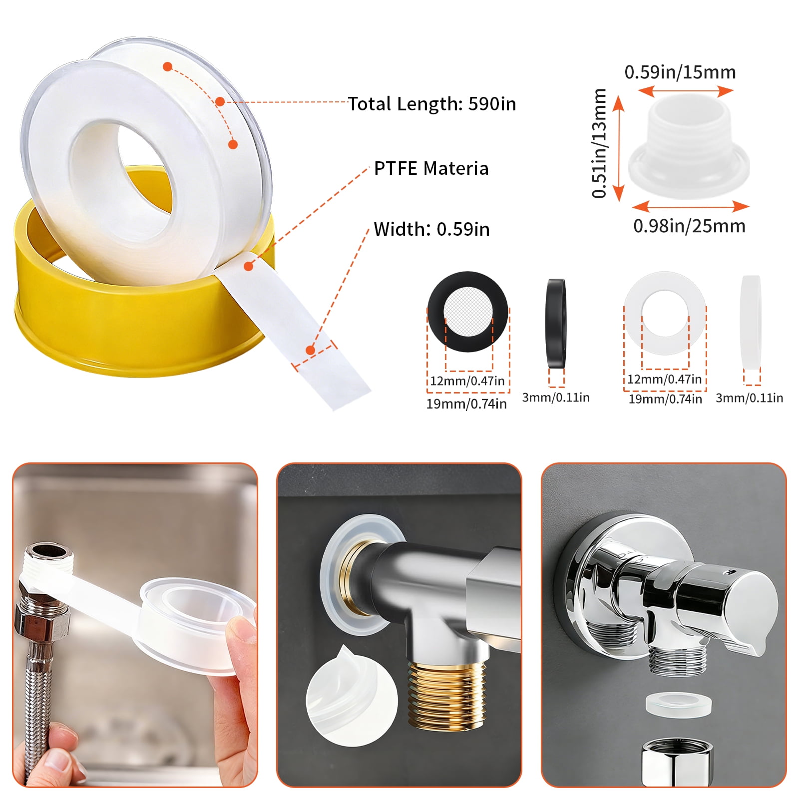 39PCS Sink Wrench Faucet Removal Tool for Tight Spaces,Adjustable Plumbing Repair Wrench Tool and Faucet Wrench Set for Sink, Bathroom and Kitchen