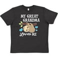 thumbnail image 3 of Inktastic My Great Grandma Loves Me with Sloth and Hearts Youth T-Shirt, 3 of 5
