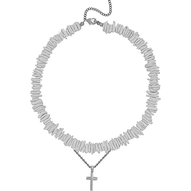 HSHDLDF Collier Coquillage Puka pour Femmes Hommes Collier Surfeur Coquillage Cordon Collier Collier Ras du Cou Perles Colorées Collier Ajustable Été Boho Hawaii Boucle Perle Collier Bijoux Coquillage Naturel