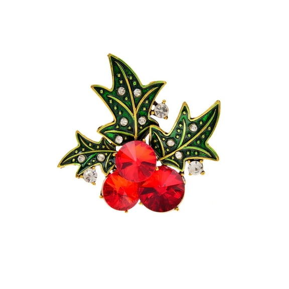 Red Holly Brooch