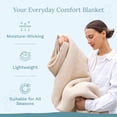 thumbnail image 3 of Ivory Organic Cotton Waffle Blanket - GOTS Certified, Luxurious, Queen/Full Bedding, 3 of 8