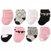 Hudson Baby Infant Girl Cotton Rich Newborn and Terry Socks, Bows, 0-6 Months