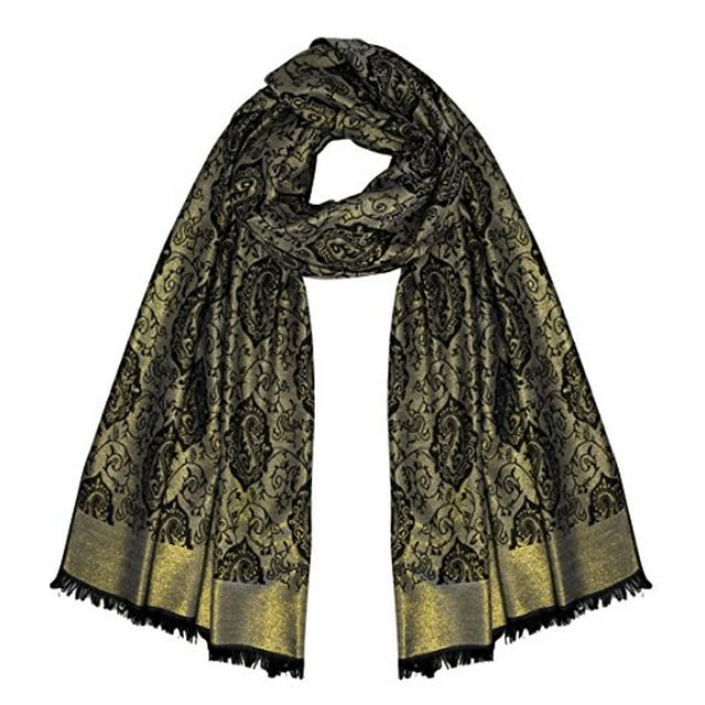 Peach Couture Châle Jacquard Cachemire Réversible Ravissant pour Femme Pashmina