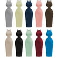 thumbnail image 3 of Womens Dresses Fashion New Round Neck Pullover Tight Hollow Backless Sexy Dress Bag Hip Midi Skirt, 3 of 6
