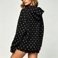 thumbnail image 3 of Uobin Women’s Polka Hooded Shorts Two Long Sleeve Oversized Hoodie And Matching Shorts Y2K Sweatsuits, 3 of 5