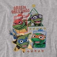 thumbnail image 2 of TMNT: Mutant Mayhem Christmas Green Greetings Youth Long Sleeve T Shirt, Athletic Heather, Medium, 2 of 3