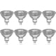 thumbnail image 1 of 8-Pack 35w 12v Dimmable MR16 Gu5.3 Halogen Bulbs, 400 Lumens, 2800k Warm White, Glass Cover, 1 of 5