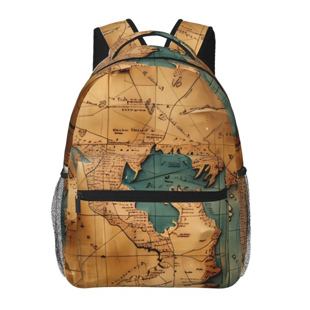 Balery Antique Map Adventure Scene Mochila Escolar Impresa, Mochila Ligera para Viajes Casual, Mochila Duradera y Cómoda Multifuncional, Mochila para Laptop-One Size