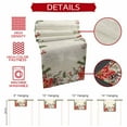 thumbnail image 5 of Christmas Floral Cotton Linen Table Runner Red White Flowers Green Leaf Vintage Letter Dining Table Runners for Home Decor Party Dining Room Restaurant Kitchen Party 13" x 72", 5 of 9