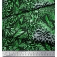 thumbnail image 2 of Soimoi Green Cotton Duck Fabric Fish & Leopard Animal Skin Printed Craft Fabric by the Yard 42 Inch Wide, 2 of 3