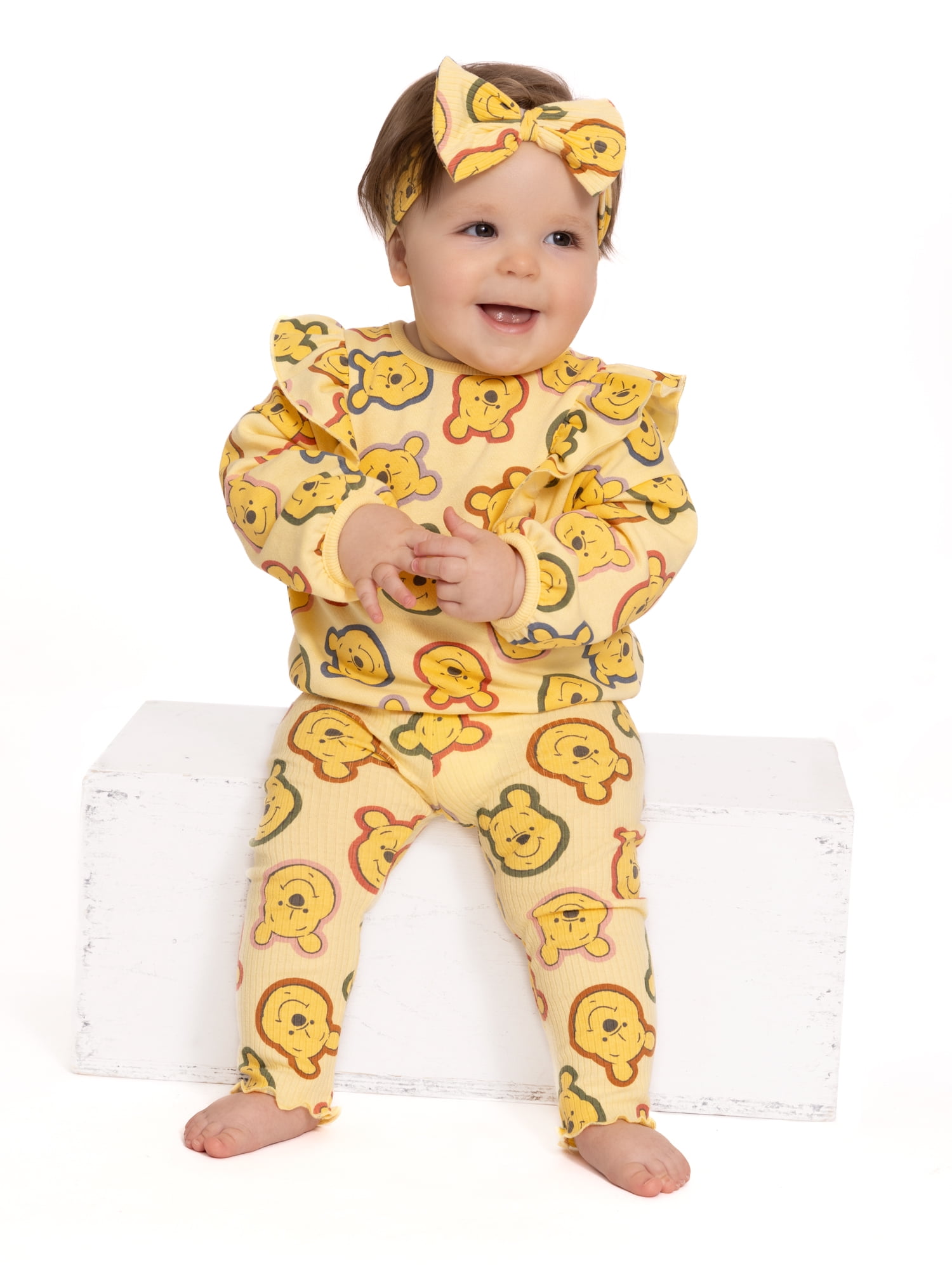 Character Baby Girls Long Sleeve Top, Headband & Leggings Set, 3-Piece, Sizes 0/3 Months-24 Months