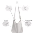 thumbnail image 4 of Muka Canvas Shoulder Bag with Zipper, White Hobo Crossbody Handbag Casual Tote, 4 of 6