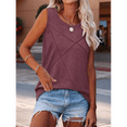 thumbnail image 5 of Women Loose Fit Crew Neck Casual Sleeveless Tank Tops Wine Red L, 5 of 8