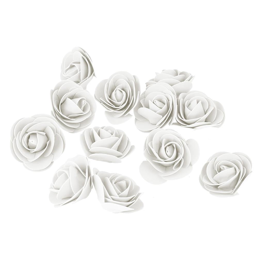 Craft Foam Roses, White, 3Inch, 12Count