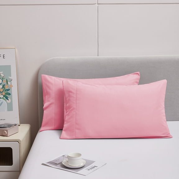Cotton Pillow Cases King Size Set of 2 (20"x36") - Ultra Soft Pillow Cases 06 # Pink
