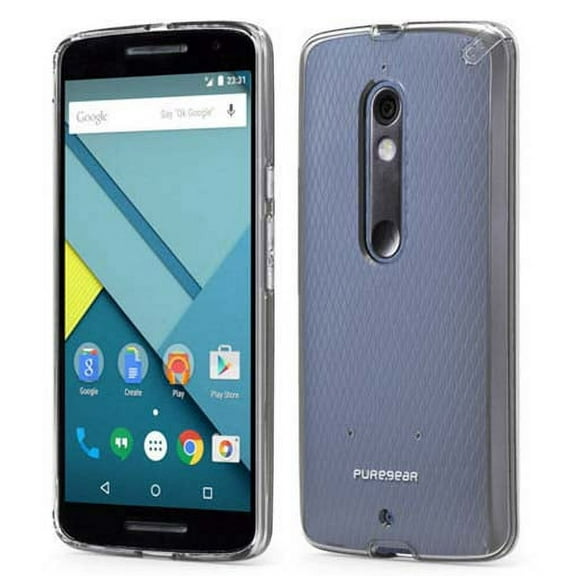 PUREGEAR SLIM SHELL CLEAR CASE HARD COVER FOR VERIZON MOTOROLA DROID MAXX 2 PHONE (XT1565 XT1561 XT1562 XT1563) (aka Moto X Play)