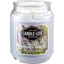 Candle-lite Scented Candles, Fresh Lavender Breeze Fragrance, One 18 oz. Single-Wick Aromatherapy Candle with 110 Hours of Burn Time, Light Purple Color
