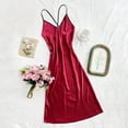 thumbnail image 7 of XuJwPNcy Satin Nightgowns for Women Sleeveless Spaghetti Strap Sleep Dress V Neck Long Nightwear Summer Comfy Sleepwear, 7 of 7