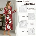 thumbnail image 6 of SEANATIVE Women's Long Sleeve Nightgown Cozy Full-Length Nightshirts Sleep Dress Soft Sleepwear Button House Dress for Christmas Holiday Party, XL, Snowman Musical Note Red, 6 of 7