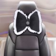 thumbnail image 5 of FastXmas 1 Pack Bow Shaped Car Headrest Pillow Decoration, Dark-colored Head Support Car Headrest Pillow, Soft and Cute Butterfly Knot Throw Pillow for Car Driving Seat Deco(10.6 x 9 Inch), 5 of 5