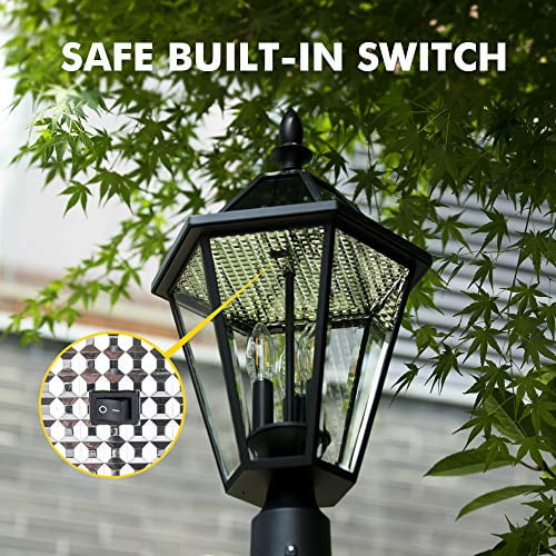 Lutec Head LED Post Solar Light Outdoor Vintage Street Lights for Lawn Patio for sale online 