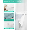 thumbnail image 3 of No Hook Shower Curtain with Snap in Liner, Teal Blue Brown Retro Farm Wood Grain Hotel Shower Curtains for Bathroom, Washable Shower Curtain Liner Set with Mesh Top Window, 48"x72", 3 of 6