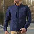 thumbnail image 4 of Fmbrln Veste Coupe-Vent et Imperméable pour Hommes Automne Hiver Manches Longues Fermeture Éclair Col Montant Veste de Sport Randonnée Extérieure avec Poche, 4 of 4