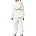 thumbnail image 4 of Girls 2 Piece Outfits Sets for Girls Child Toddler Boys Girls Long Sleeve Solid Warm Hoodie Pullover Tops Pants Kids Outfits Sweat Suit, 4 of 7