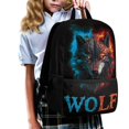 thumbnail image 3 of Uourmeti Wolf Pattern Design Daypack for Adults, 17 Inchs Durable Practical Large Capacity School Backpack for Work Travel, 3 of 6