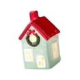 thumbnail image 4 of Casa de Navidad en miniatura de cerámica, decoración navideña, regalo coleccionable Casa Verde Claro, 4 of 9