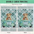 thumbnail image 6 of Custom American Staffordshire Terrier Green Check Plaid Welcome House Flag Watercolor Dog Drive a Car Bow Polka Dots Decorative Yard Outdoor Flag Banner 28X40 Inch Double Side, 6 of 6
